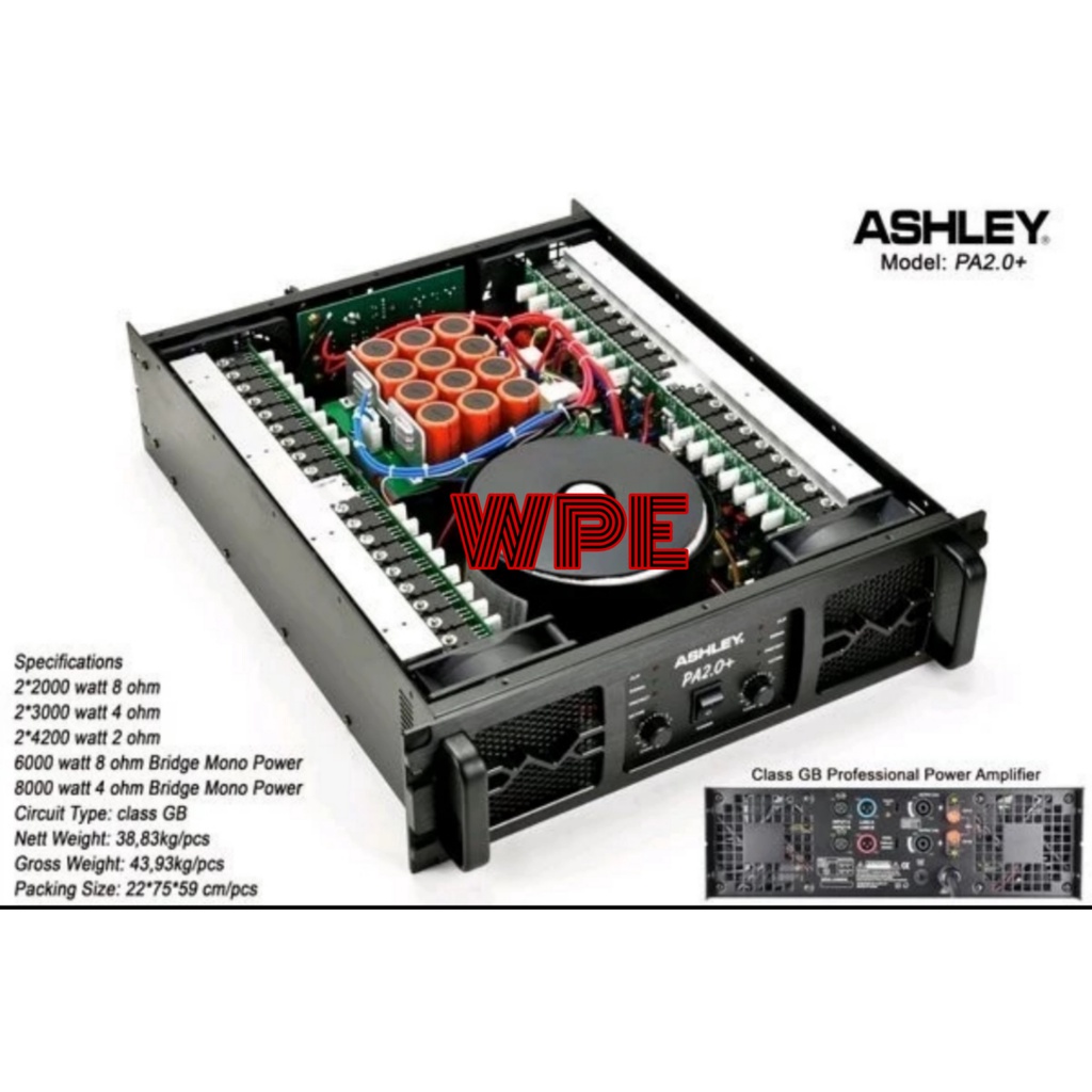 power amplifier ashley pa2.0 plus pa 2.0plus pa 2.0 plus original