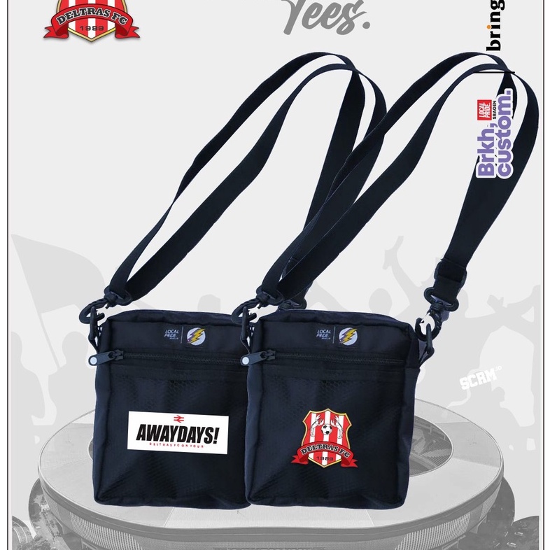 TAS SELEMPANG DELTRAS SIDOARJO DELTAMANIA FOOTBALL FANS HOLIGAN TAS DISTRO TAS BOLA BRKHCUSTOM