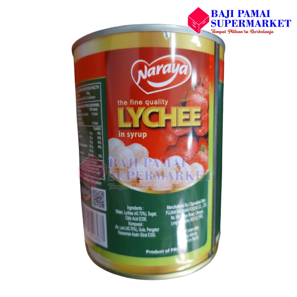 

Naraya lychee in syrup 565gr