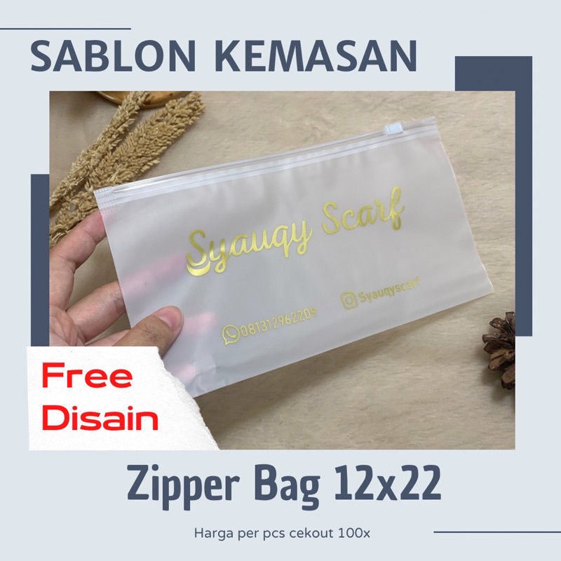 

Sablon Plastik Zipper 12x22 Sablon Costum Per PCS FREE DESAIN