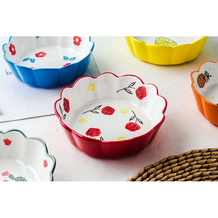 Ceramic Bowl Lace / Mangkok Keramik Porcelain Soup Mie Salad Snack Buah Makanan Ringan