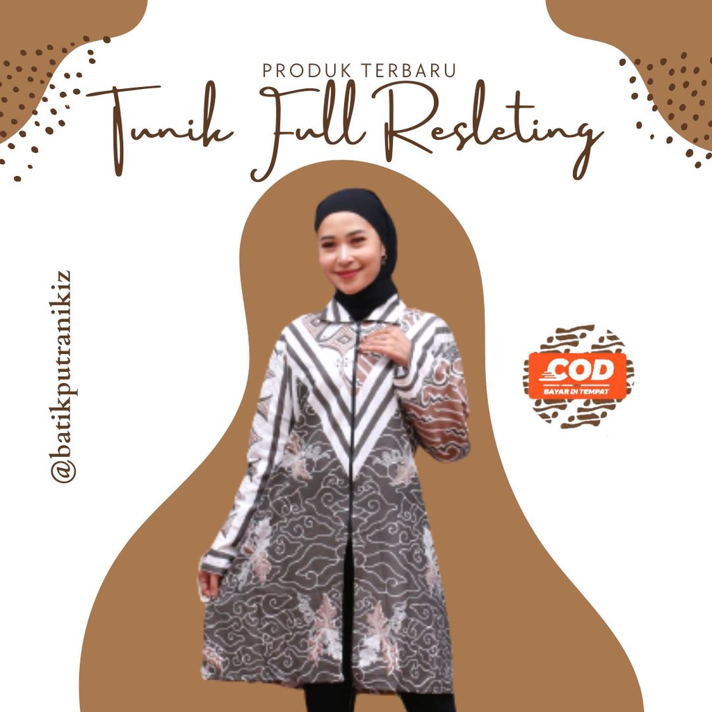 Tunik Batik Setelan Atasan Yukensi Panjang Wanita Katun Modern (COD)