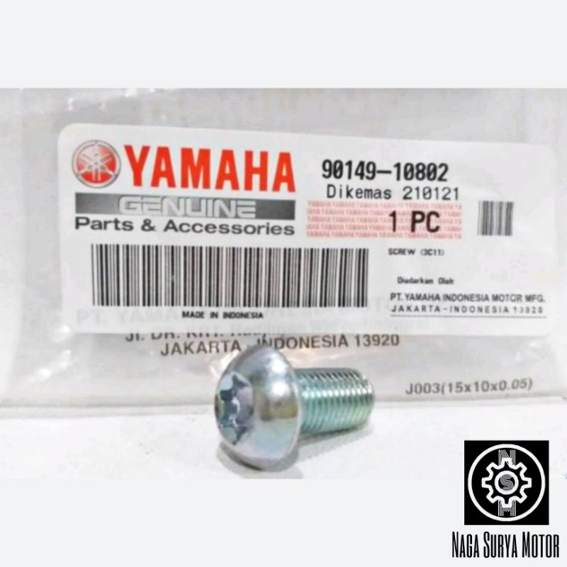 Baut dudukan kaliper cakram rem depan Vixion old NVL NVA 90149-10802 ORI YGP