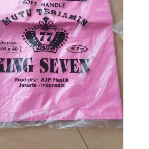 

Kantong Plastik HD PE King Seven Polos Soft handle isi 50 35 x 40