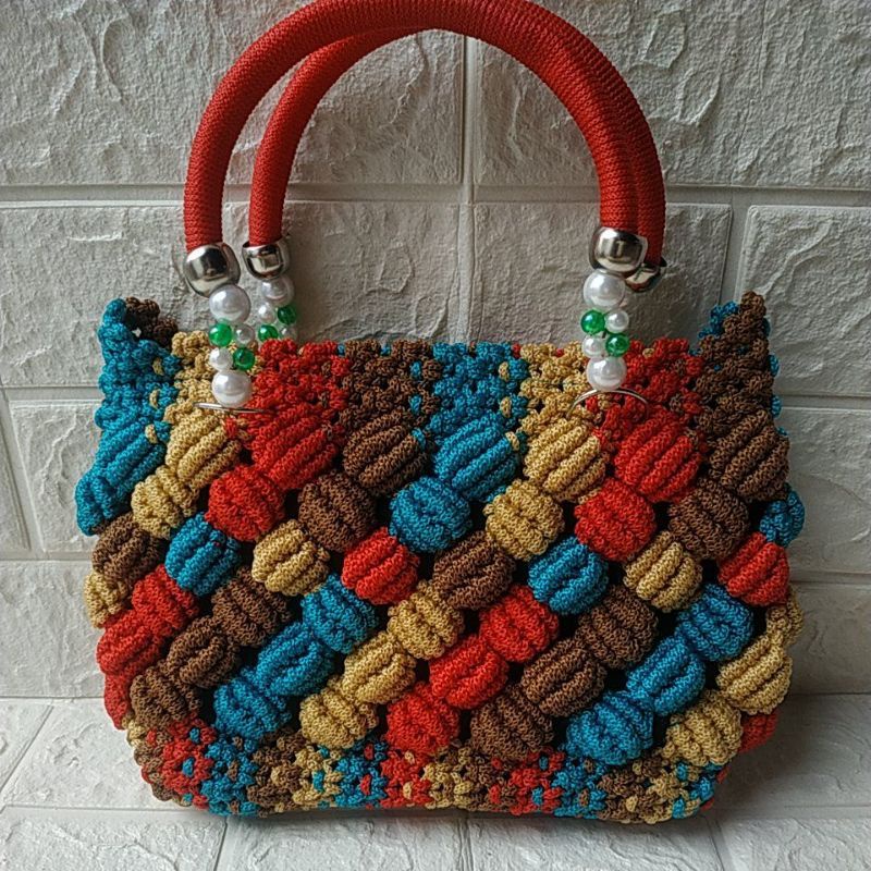 tas rajut wanita UK 23*15cm/tas rajut Jogja murah