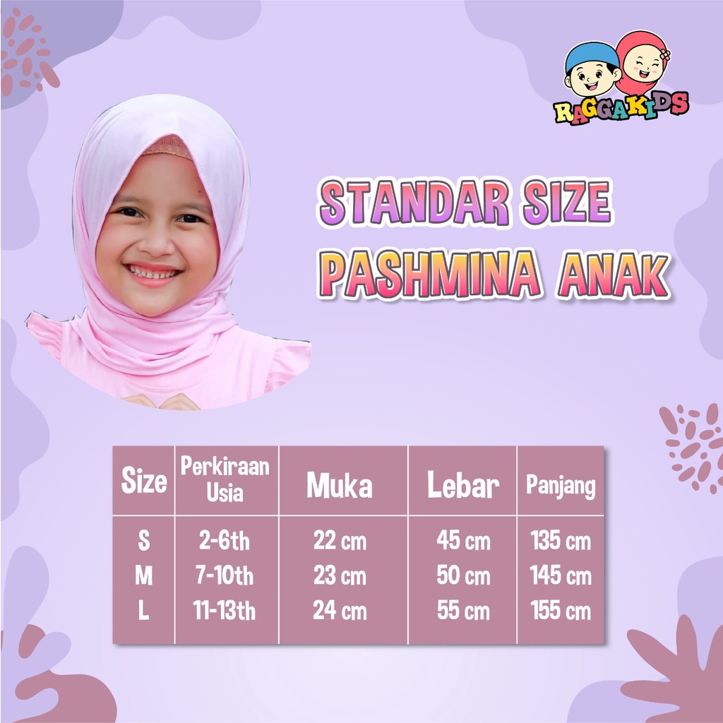 Pashmina anak instant Raggakids jilbab anak