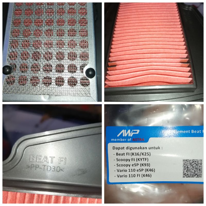 Busa filter udara beat scoopy vario 110 led injeksi fi original astra awp