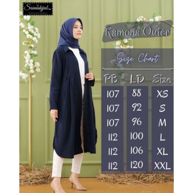 OUTER RAMONA TANPA LENGAN  BY SAIMA HUAB