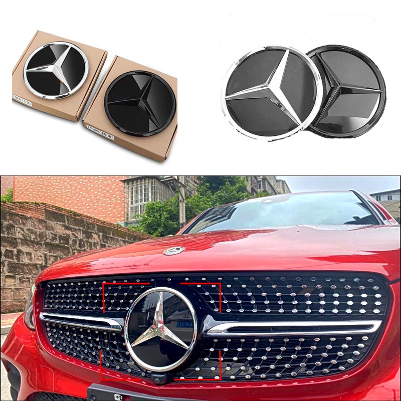 Stiker Emblem / Badge 18.5cm / 20.5cm Untuk Mercedes Benz A C E S Class CLA GLA C200 E300L GLC GLE GLS W176 W177 W242 W202 W132 W412