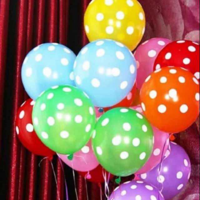 BALON PESTA MOTIF POLKADOT BALON  BAHAN LATEX TEBAL MURAH BISA COD