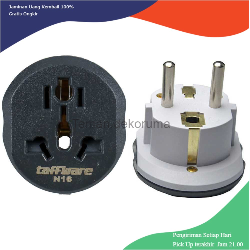 TD - SKT Taffware Loop Universal Travel Adapter AU US UK to EU Plug 16A - N16