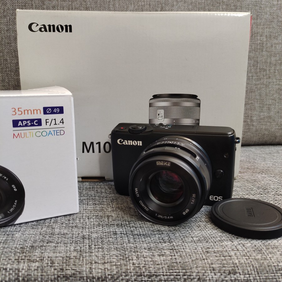Canon EOS M10 + Meike 35mm f1.4 Kamera Mirrorless Murah