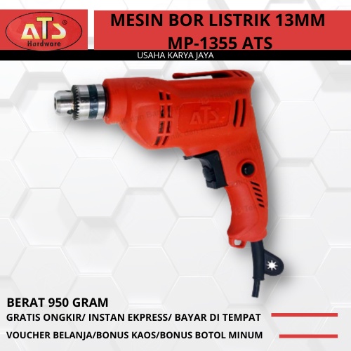 ATS Mesin Bor Listrik 13MM MP-1355 ATS Original Terbaru Mesin Bor ATS 13MM Mesin Bor Listrik Merk AT