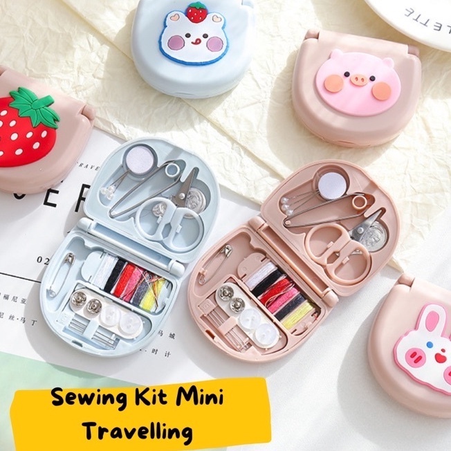 Set Alat Jahit Peralatan MINI Menjahit Benang Jarum Gunting Sewing Kit / Sewing Kit Travel Ins Korea Perlengkapan Jahit Mini Travelling