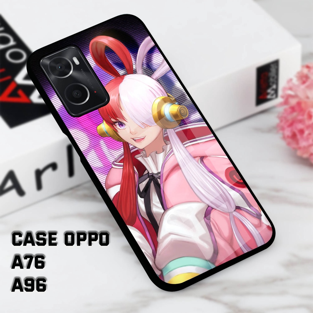 Case Kilau Oppo A76  | A96 | Casing Hp Glossy | Pelindung Smartphone | Motif Anime Girl One Piece Ut