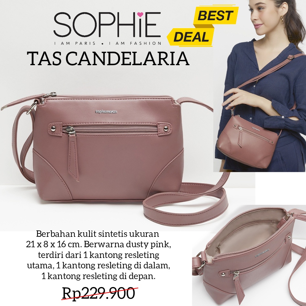TAS CANDELARIA SOPHIE MARTIN PARIS PROMO TAS SELEMPANG SOPHIE PARIS PINK WANITA SLING BAG