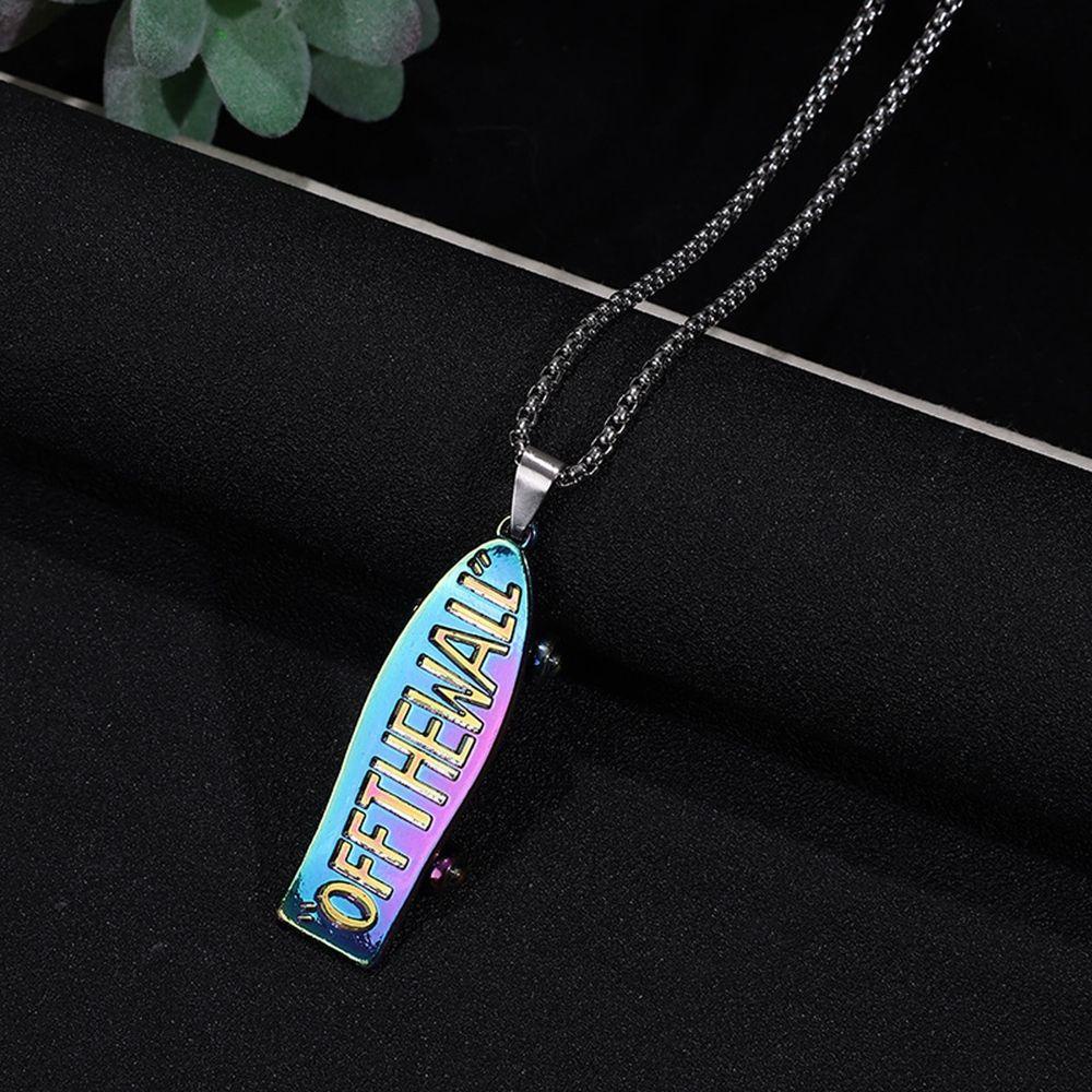 Mxbeauty Huruf Skateboard Kalung Pasang Retro Panjang Sweater Rantai Punk Kalung Pria Perhiasan Baja Titanium Gaya Korea Kalung