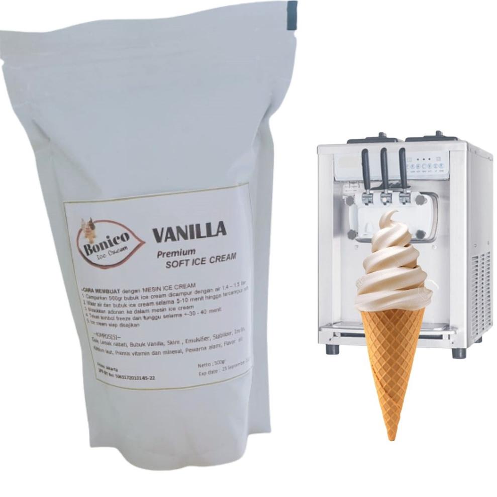 

READY STOCK BONICO VANILLA SOFT ICE CREAM POWDER 500gr PREMIUM RESTO bubuk es krim mesin VANILA cone frizco # 879