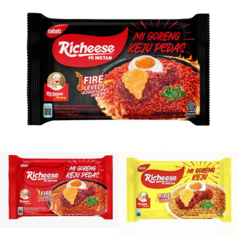 

mie richeese level 0 , 3 dan 5 goreng ready stock