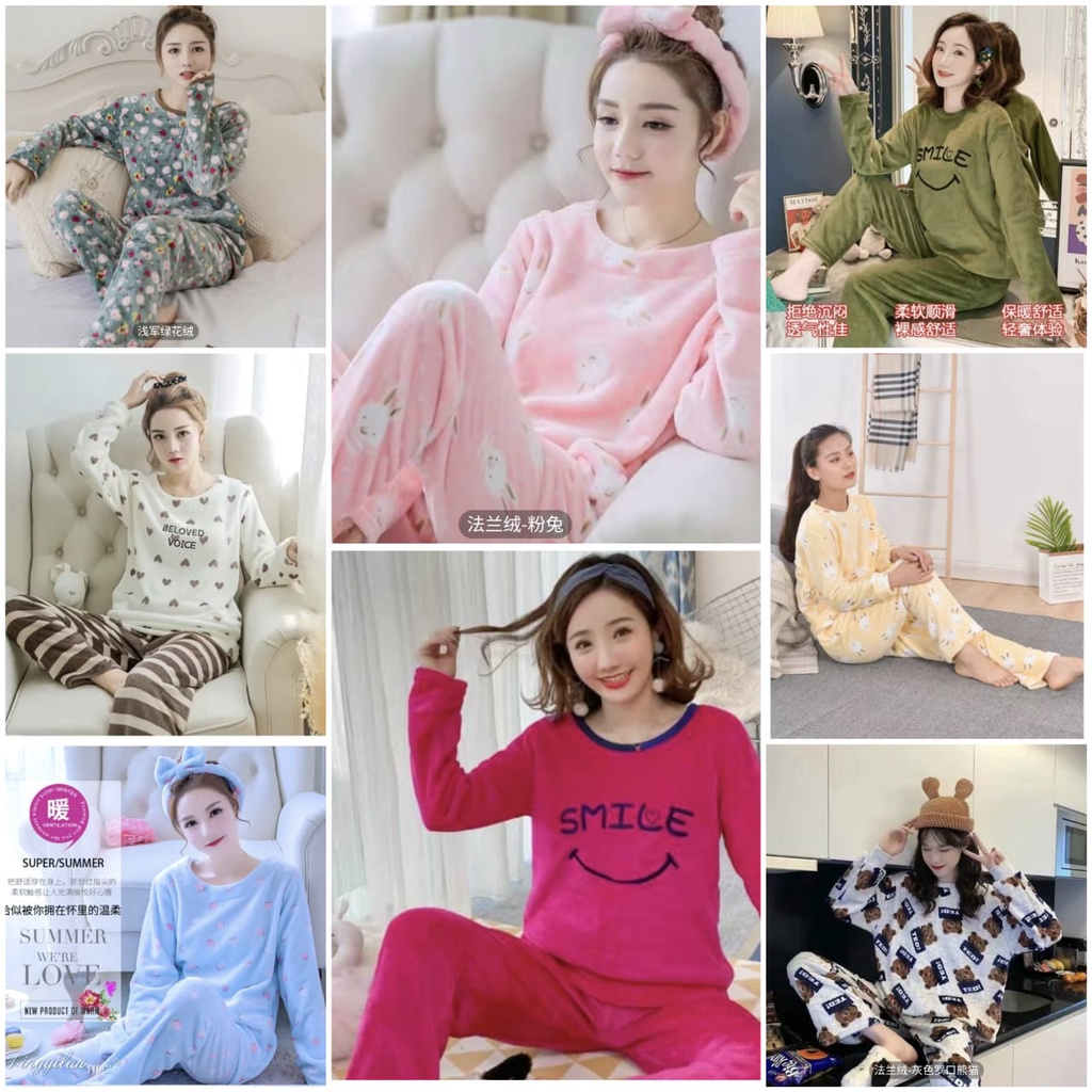 baju tidur piyama pp bahan brudu/bahan handuk import