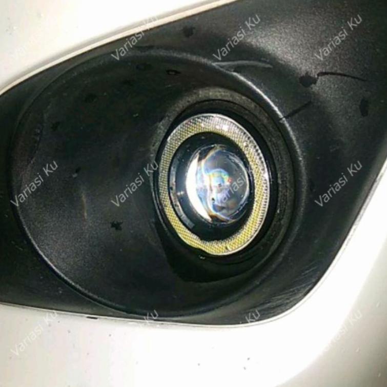 D2L0 LAMPU FOGLAMP LED PROJEKTOR 89MM 3,5 INCH & 76MM MOBIL SINAR TERANG + ANGEL EYE: AVANZA XENIA A