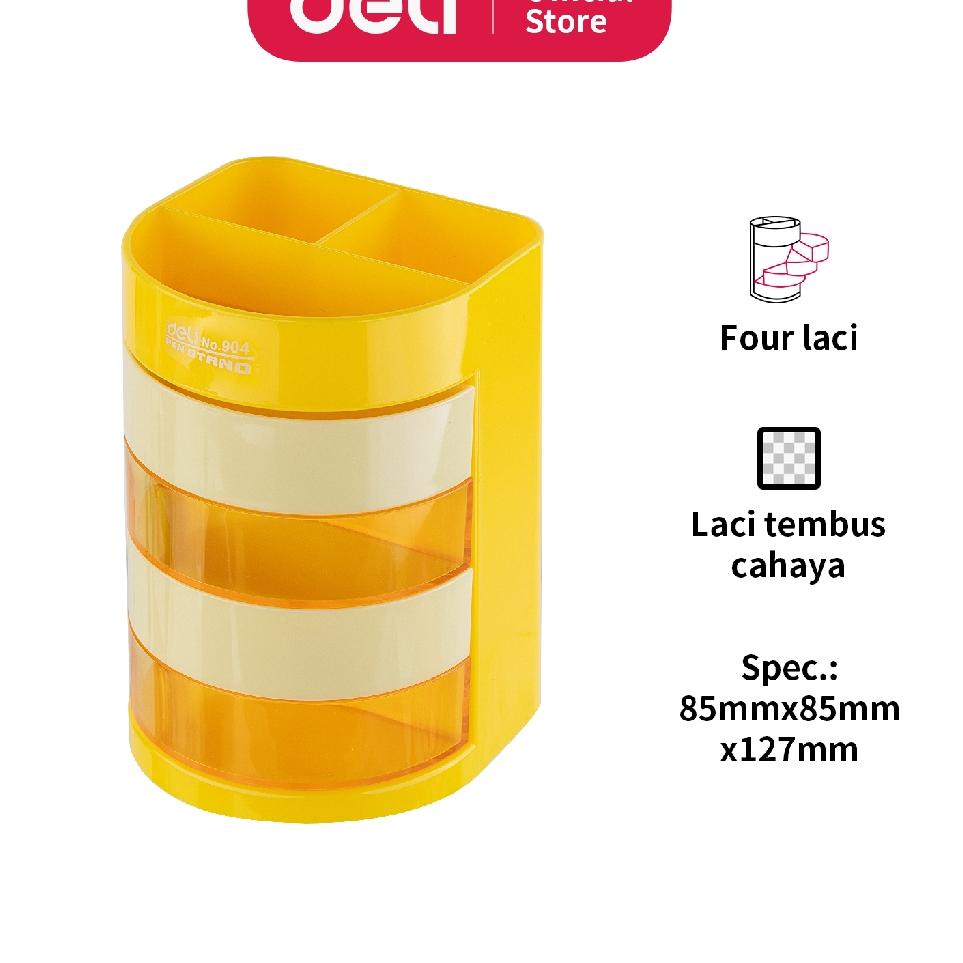 

[KODE PRODUK K7ML99469] Deli Tempat Ballpen Desk Organizer 4 laci yang dapat di putar Bahan berkualitas tahan lama E904