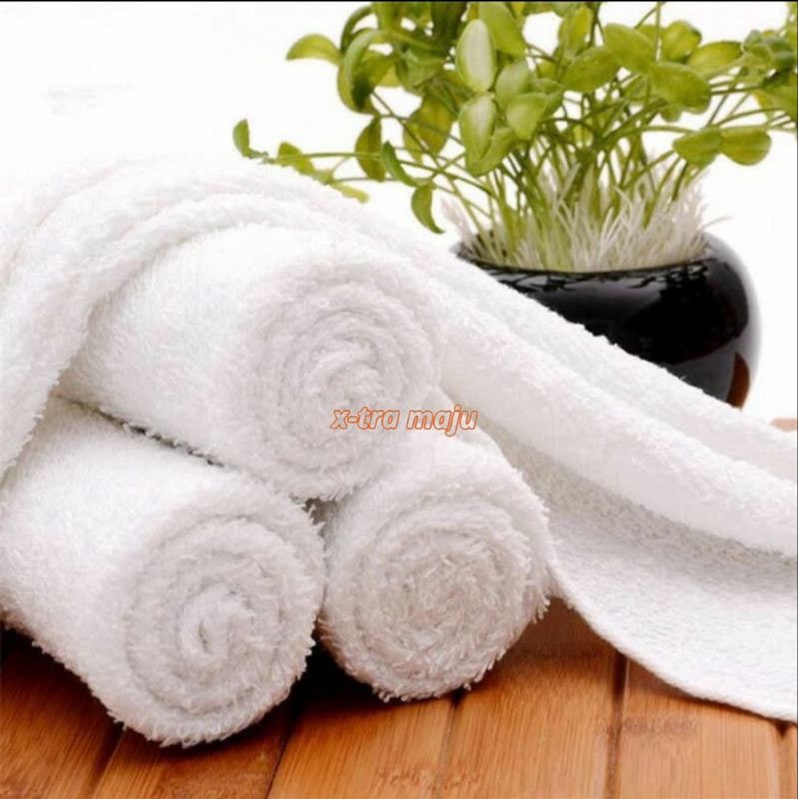 Handuk Katun Hitam - Putih / Handuk salon / Handuk Olahraga - Daya Serap Tinggi