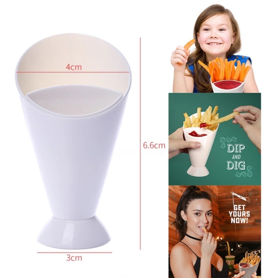 MH - Dipping Cone French Fries - Tempat Cemilan Kentang Wadah Snack Cafe