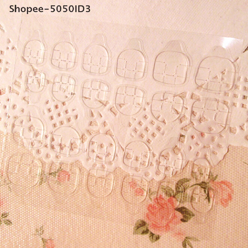 (ko) 24pcs / Set Stiker Kuku Palsu Ultra Tipis Untuk Nail Art