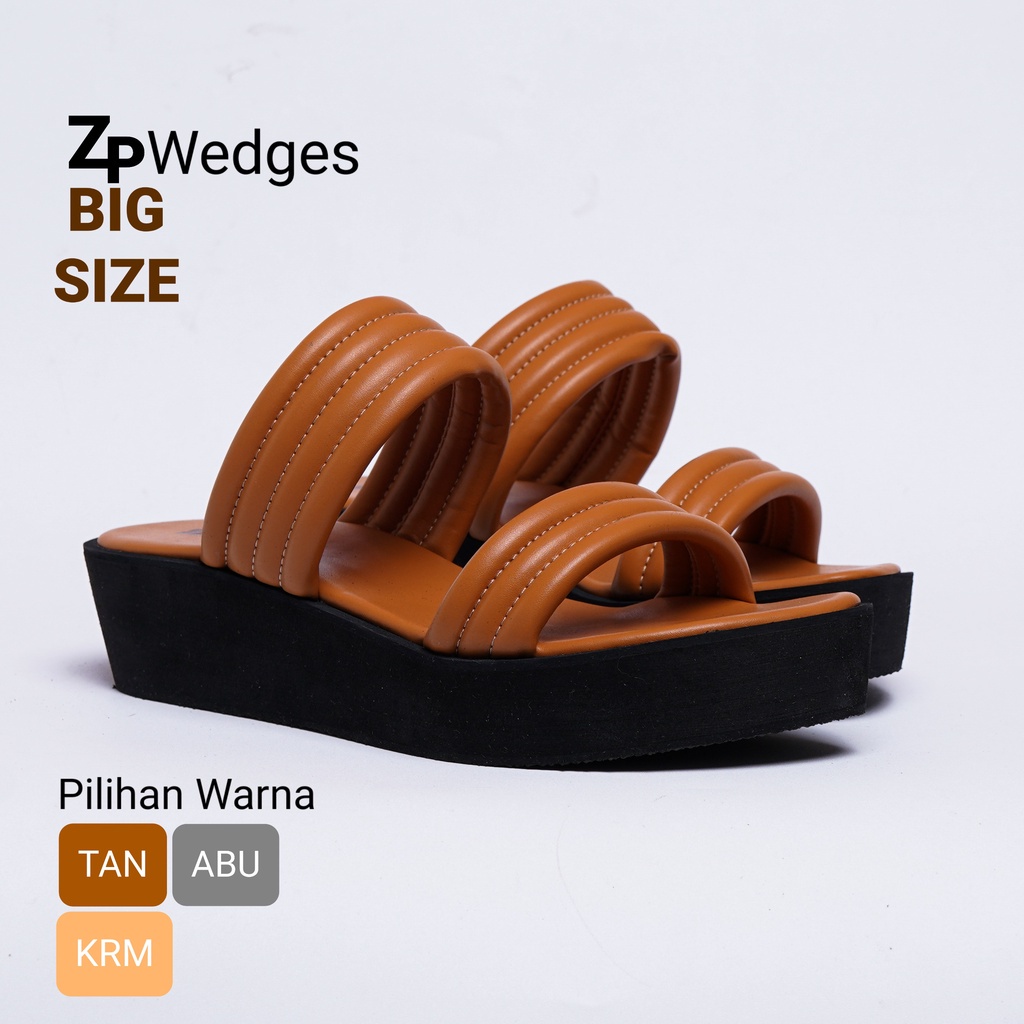 Sendal wedges wanita pesta kondangan elegan ukuran jumbo besar 41 42 43 44 45 cantik
