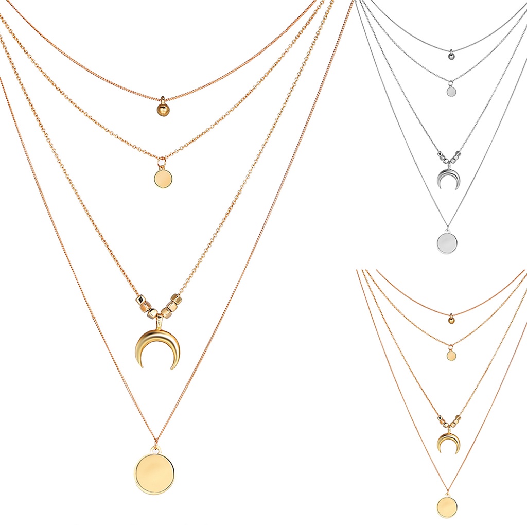 Kalung Rantai Panjang Bahan Stainless Steel Warna Silver Untuk Kencan