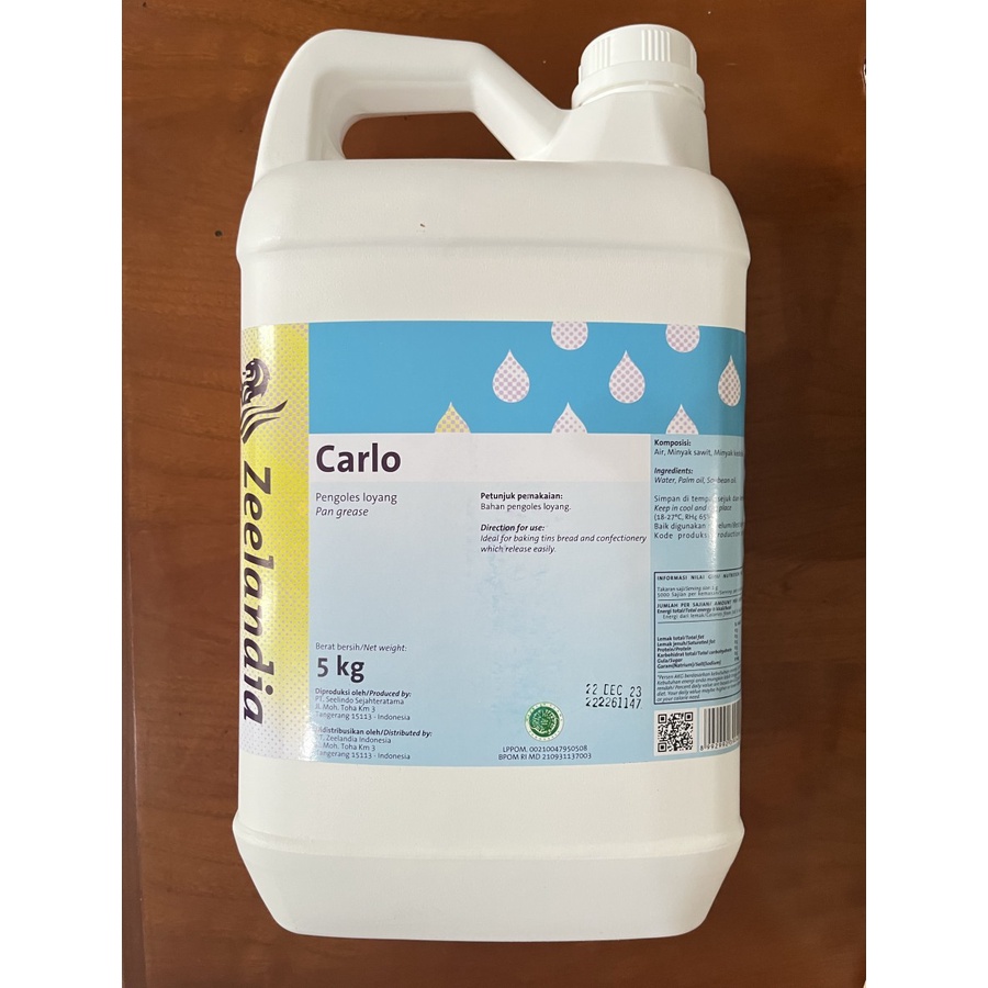 

Carlo 5kg oles loyang zeelandia pan grease nabati
