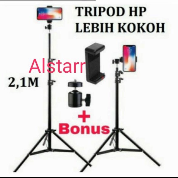 Tripod / Tripot Hp 2 Meter Panjang 2.1 M Tripot Lampu Holder