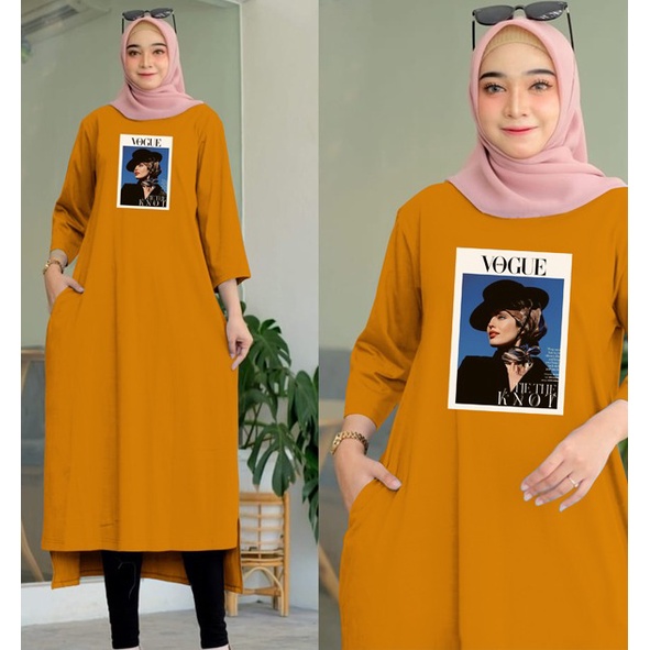 LONG TUNIK TERBARU BASIC / MIDI DRESS JUMBO BABYTERRY VAQUE