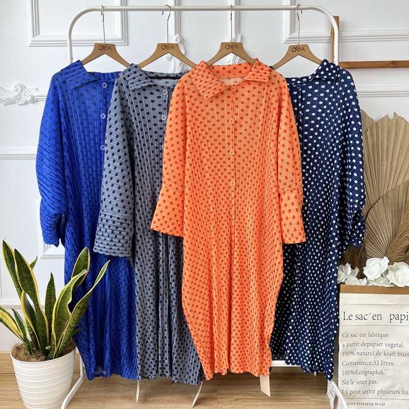 Dress Pleats / Baju Plisket Wanita Import