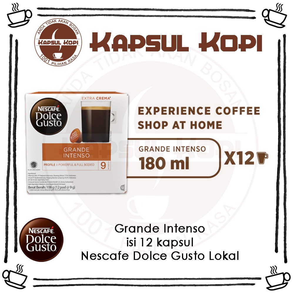 

Grande Intenso Nescafe Dolce Gusto Lokal 1 box isi 12 Kapsul