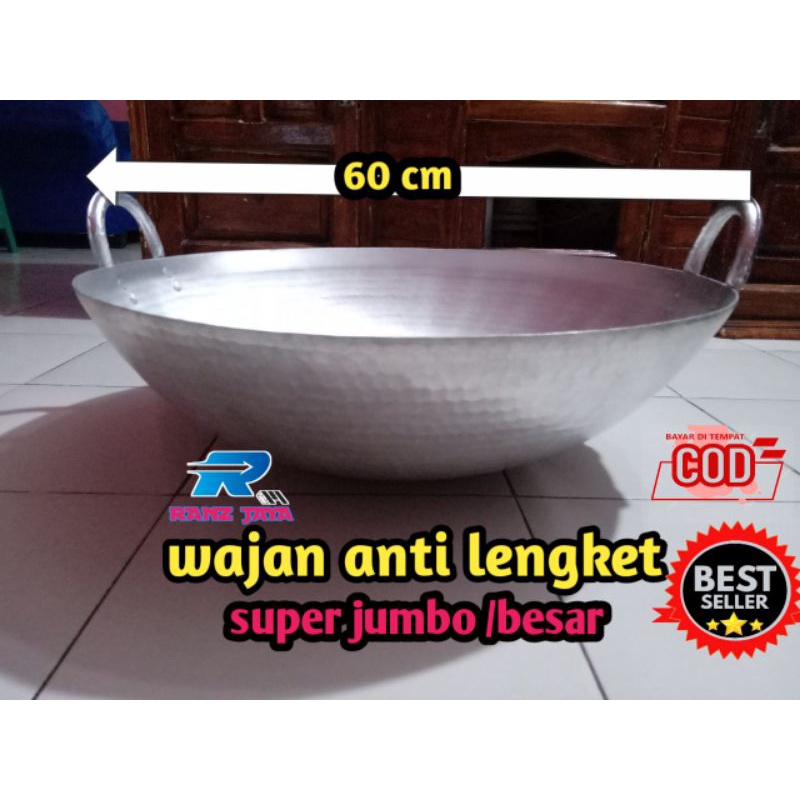 WAJAN TEBAL ANTI LENGKET UKURAN BESAR 57CM KUALI ANTI LENGKET