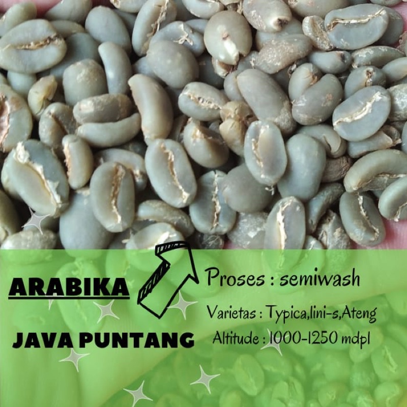 

biji kopi/greenbean arabika Java puntang semiwash 1kg arabica