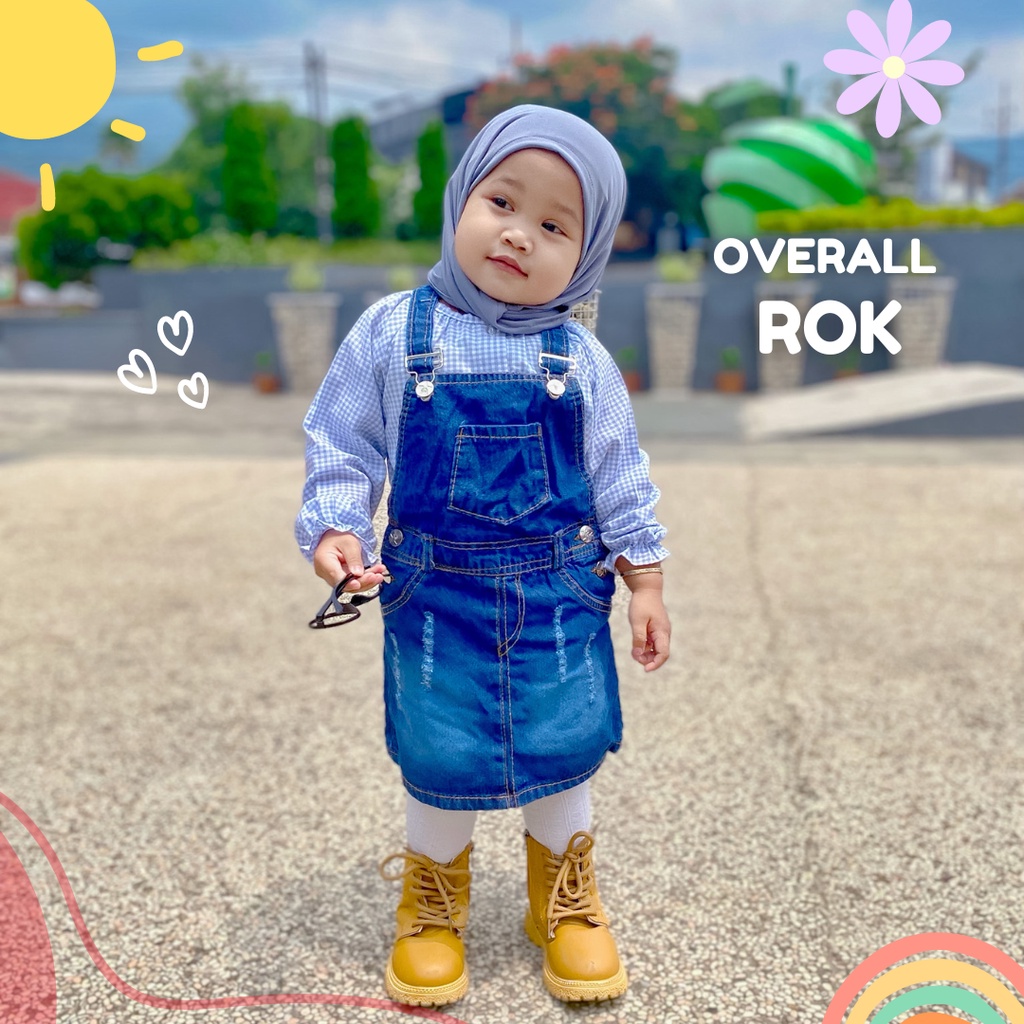 6bln-4th Overall Rok Jeans Anak / Baju Kodok Anak