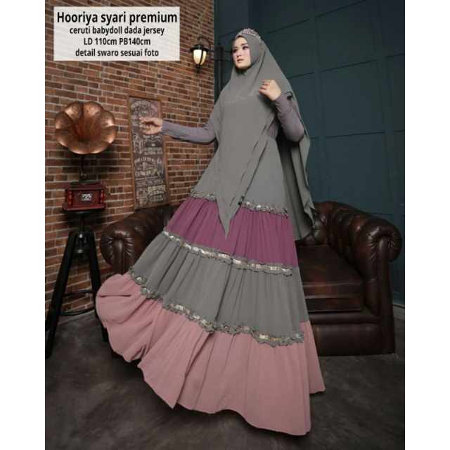 GAMIS HOORIYA SYARI  / GROSIR BUSANA SURABAYA / TERMURAH / TERLARIS / COD BAYAR DITEMPAT / FLASH SAL
