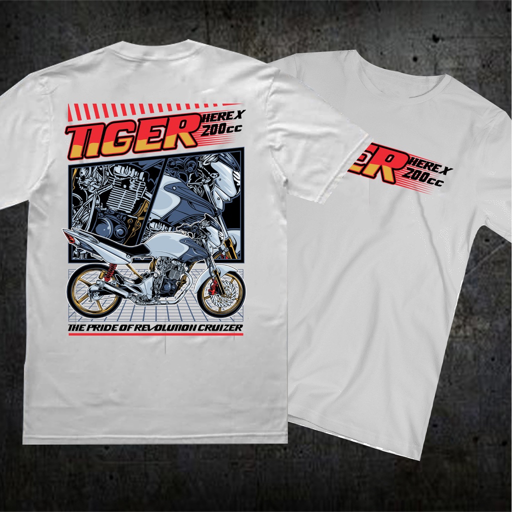 kaos honda tiger / baju honda tiger / kaos sunmori / kaos motor / kaos otomotif / putih
