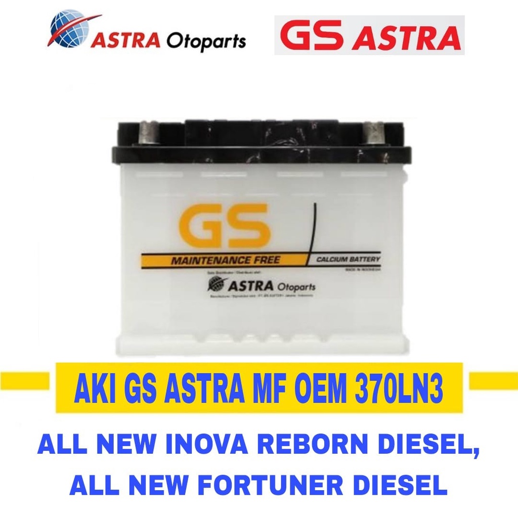 GS ASTRA MF OEM 370LN3 Aki Mobil All new Innova Diesel, Innova Venturer, Toyota Fortuner Diesel, dll