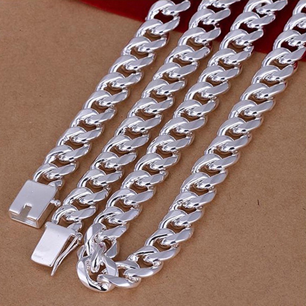 Set Perhiasan Kalung Dan Gelang Bahan Sterling Silver 925 Untuk Pria