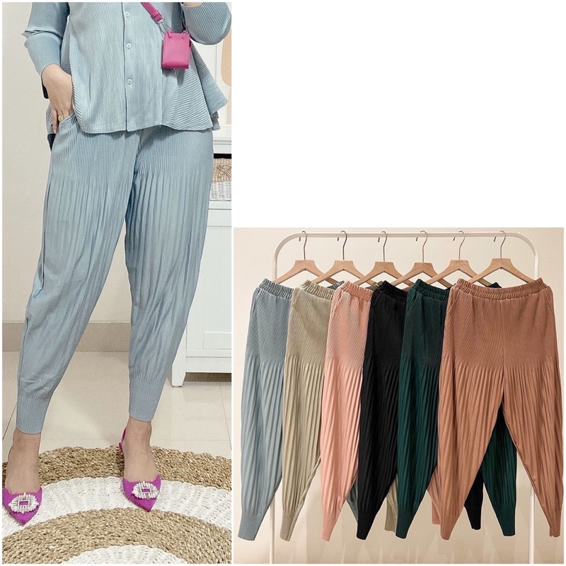 Jogger pleats pants / celana Jogger plisket