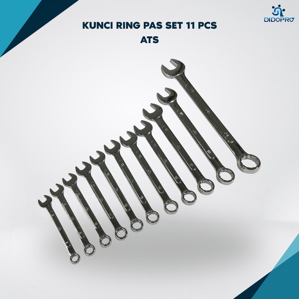 kunci ring pas set ATS 11pcs (8-24) / kunci ring pas set 11pcs