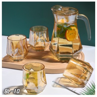 DISKON MURAH BL-10 Teko Teapot Set Teh Sederhana 5pcs/set Teh Ketel Kaca Teapot dengan 4pcs Gelas Praktis Kantor Set Teapot 700ml COD BAGUS MURAH