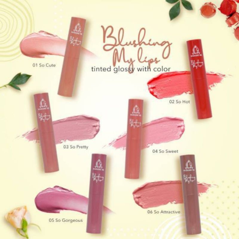 Madame Gie Blushing My Lips Tinted Glossy with Color