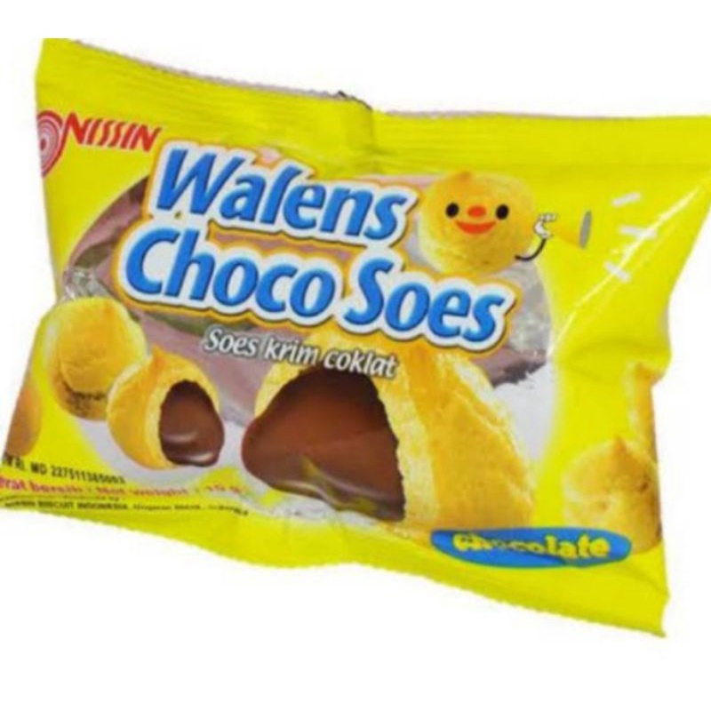 RCG - Walens Choco Soes 10x15g Kue Sus Kering Varian Baru Rasa Cokelat Blueberry Coklat