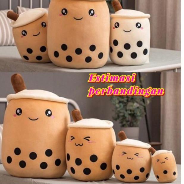 Boneka Bubble Boba Brown Sugar Milk tea Jumbo - Pink Strawberry