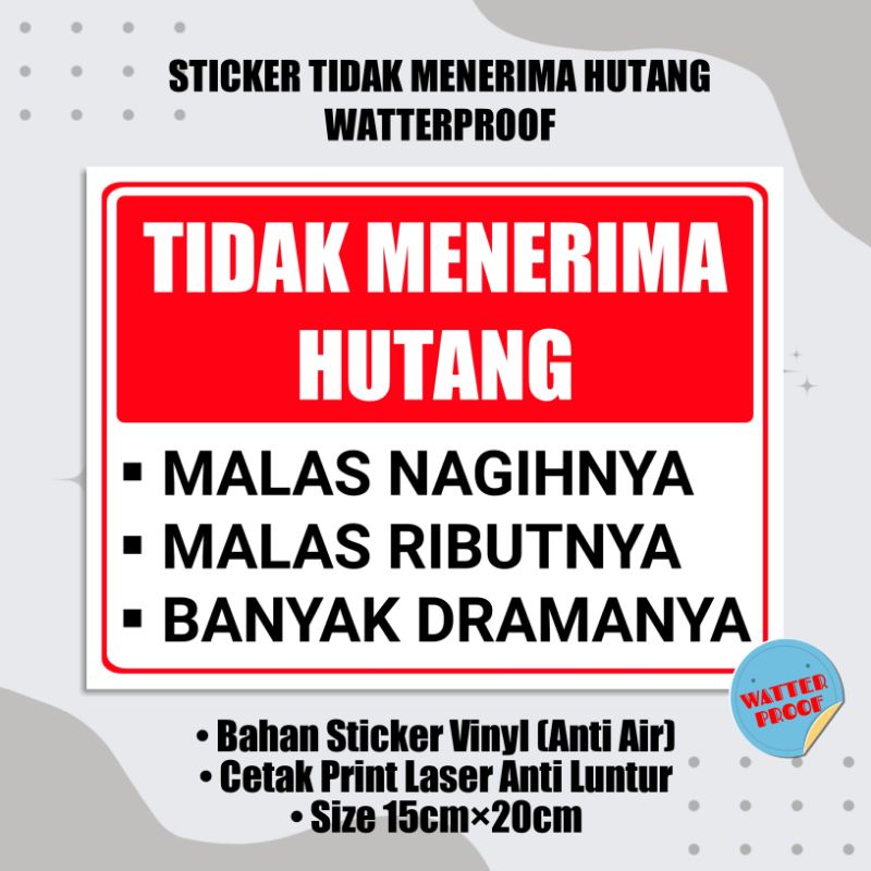 

Sticker Tidak Menerima Hutang